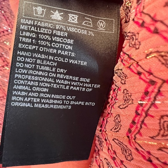 ba&sh “WILL” Framboise Metallic Paisley Mini Dress Size US 4 (FR 1) - Picture 10 of 12